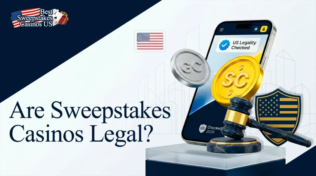 Legality of promotional social sweepstakes casinos under US state laws.